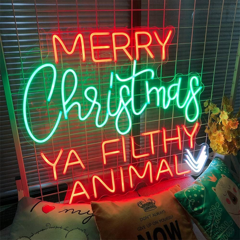 "Merry Christmas Ya Filthy Animal" Neon Sign