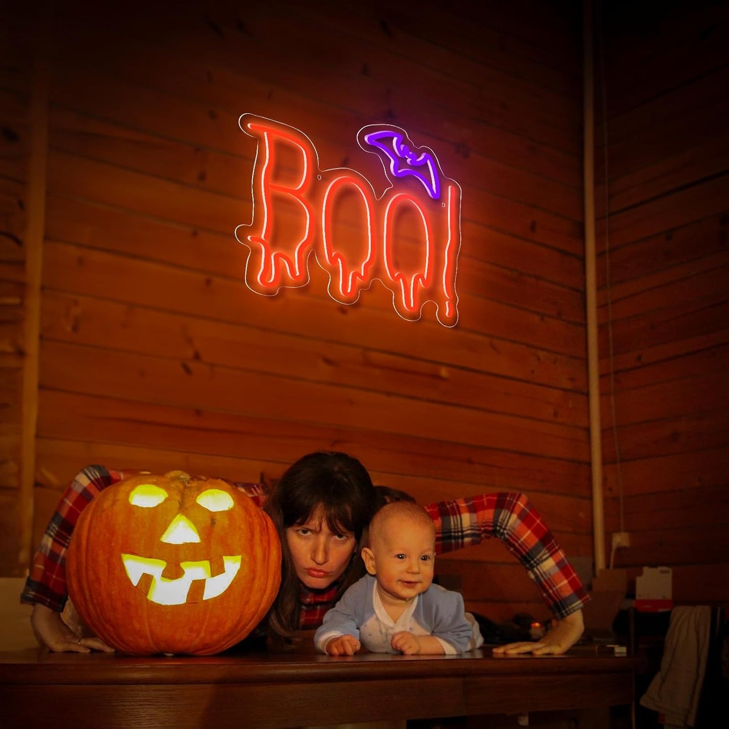 "Halloween Decor Boo" Neon Sign