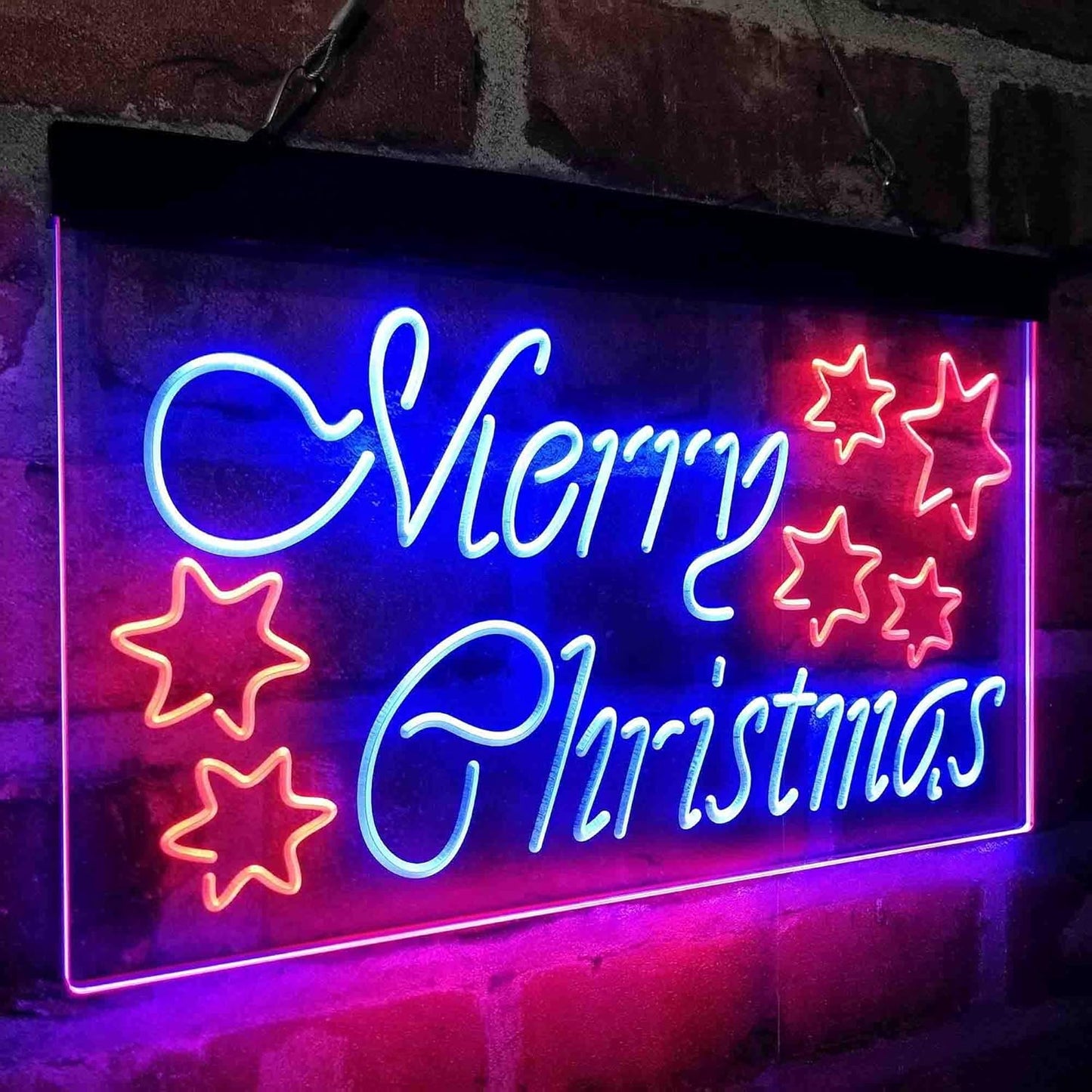 "Merry Christmas Stars" Neon Sign