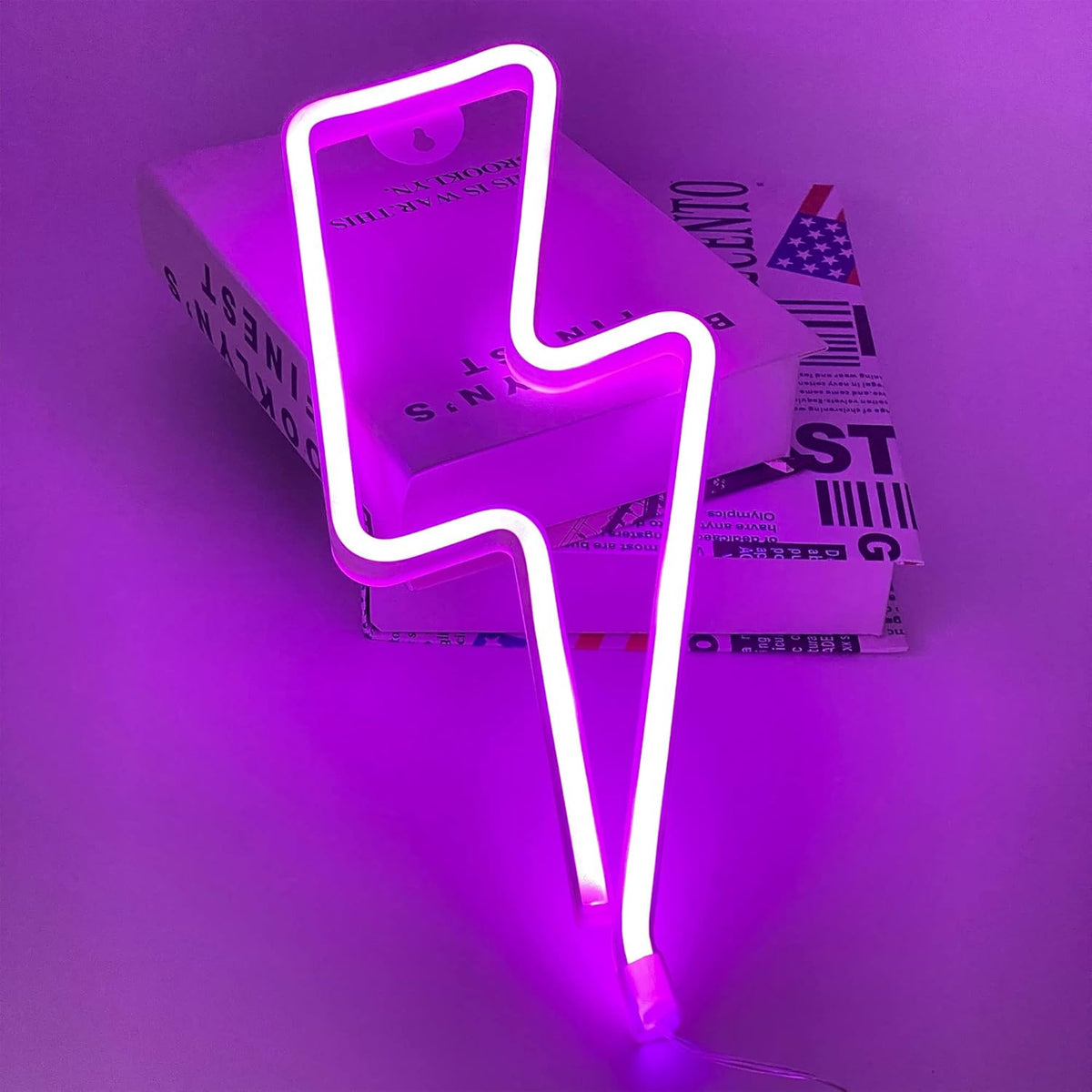 Lightning Shape Purple Neon Sign