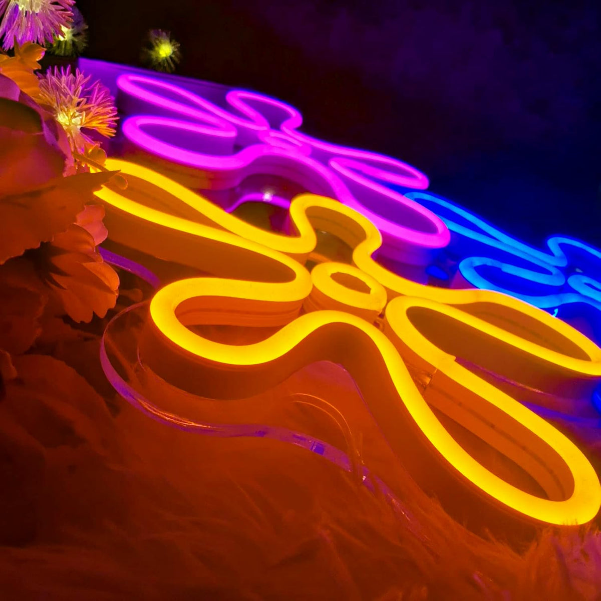 Neon Flower Wall Art