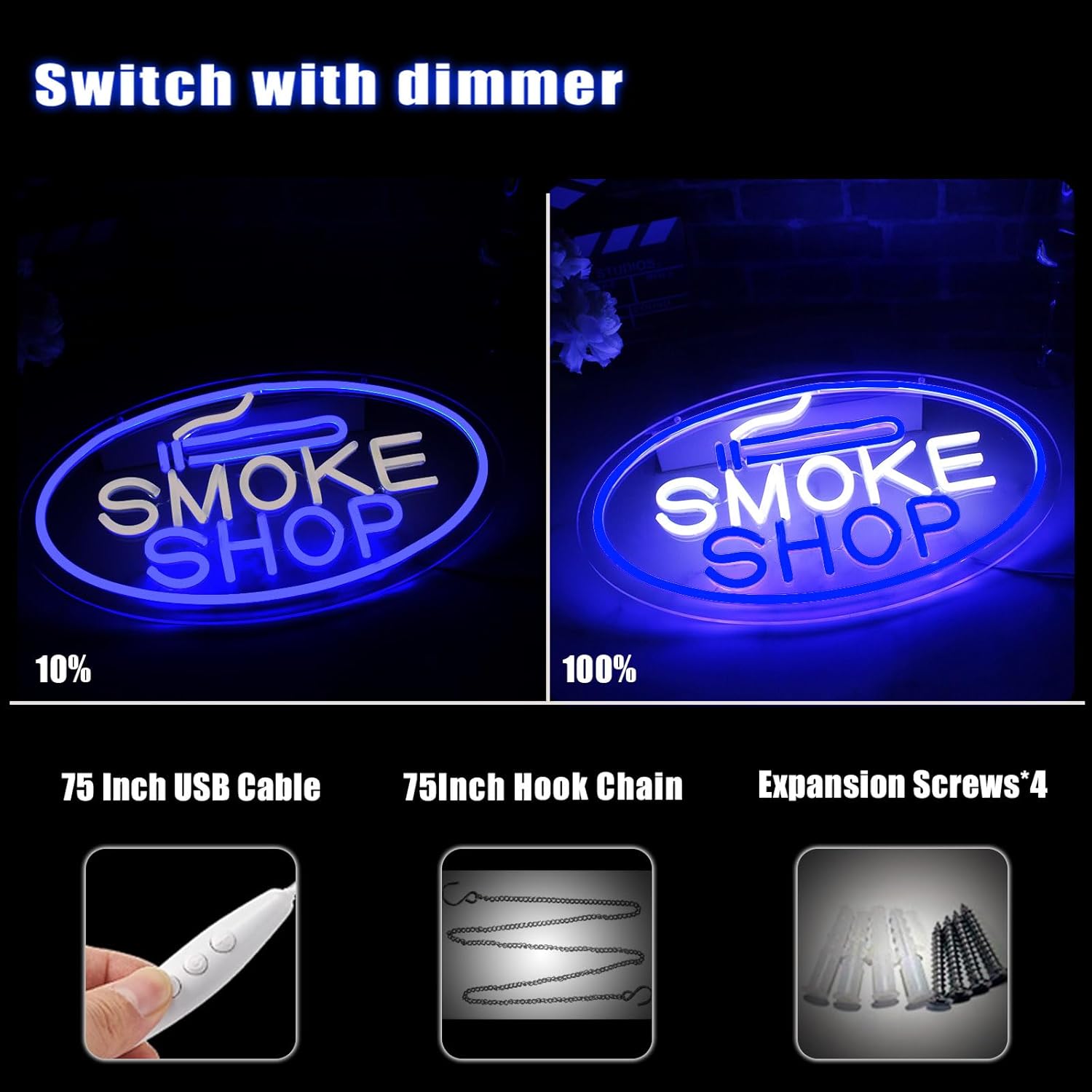 Smoke Neon Signs Art Shop Led Light