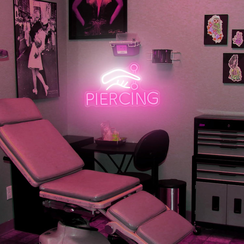 "Piercing" Acrylic box neon sign