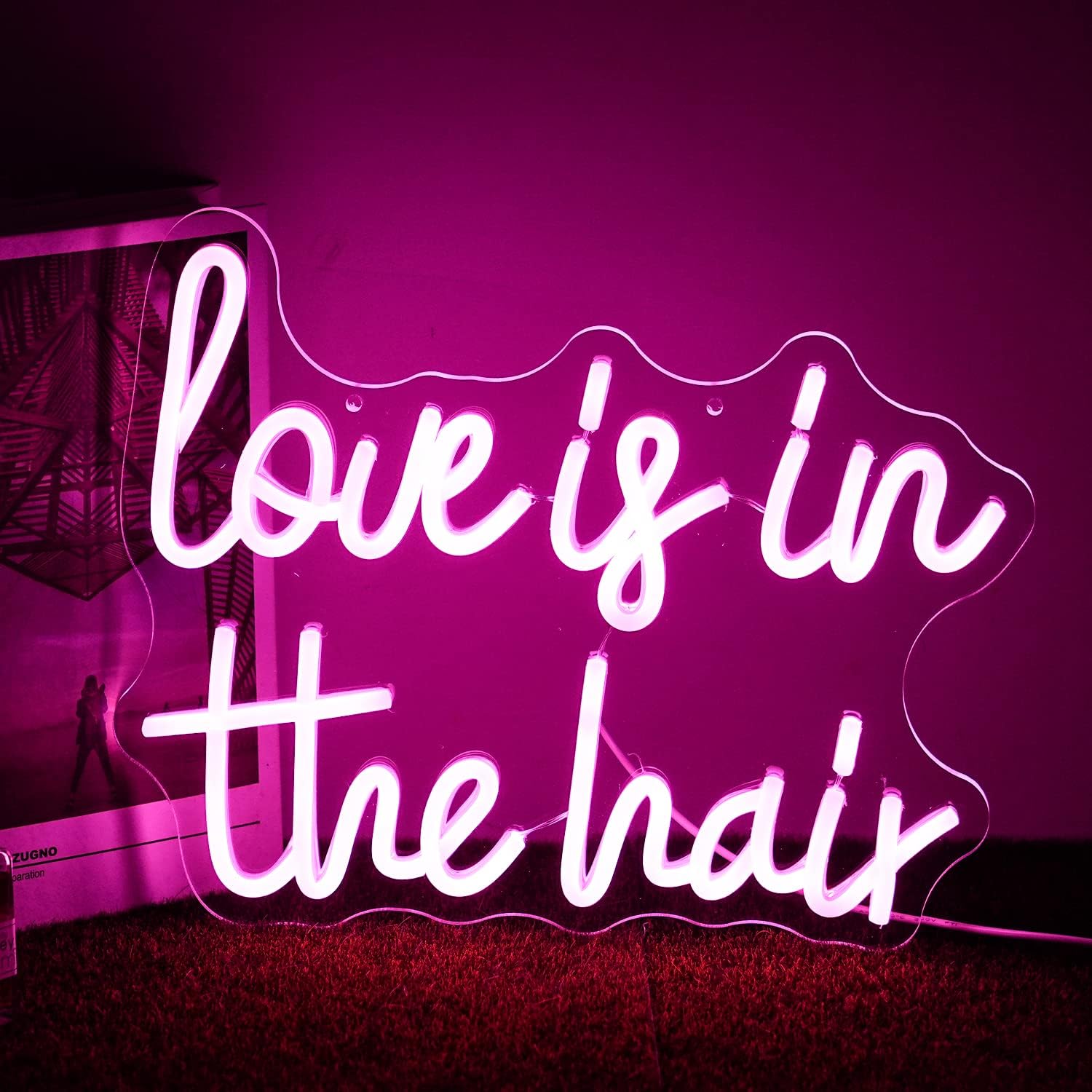 Love Is In The Hair Sign Barber Shop Neon Sign