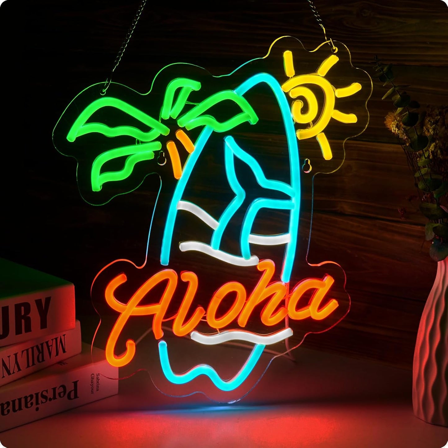 Aloha Palm Tree Neon Sign