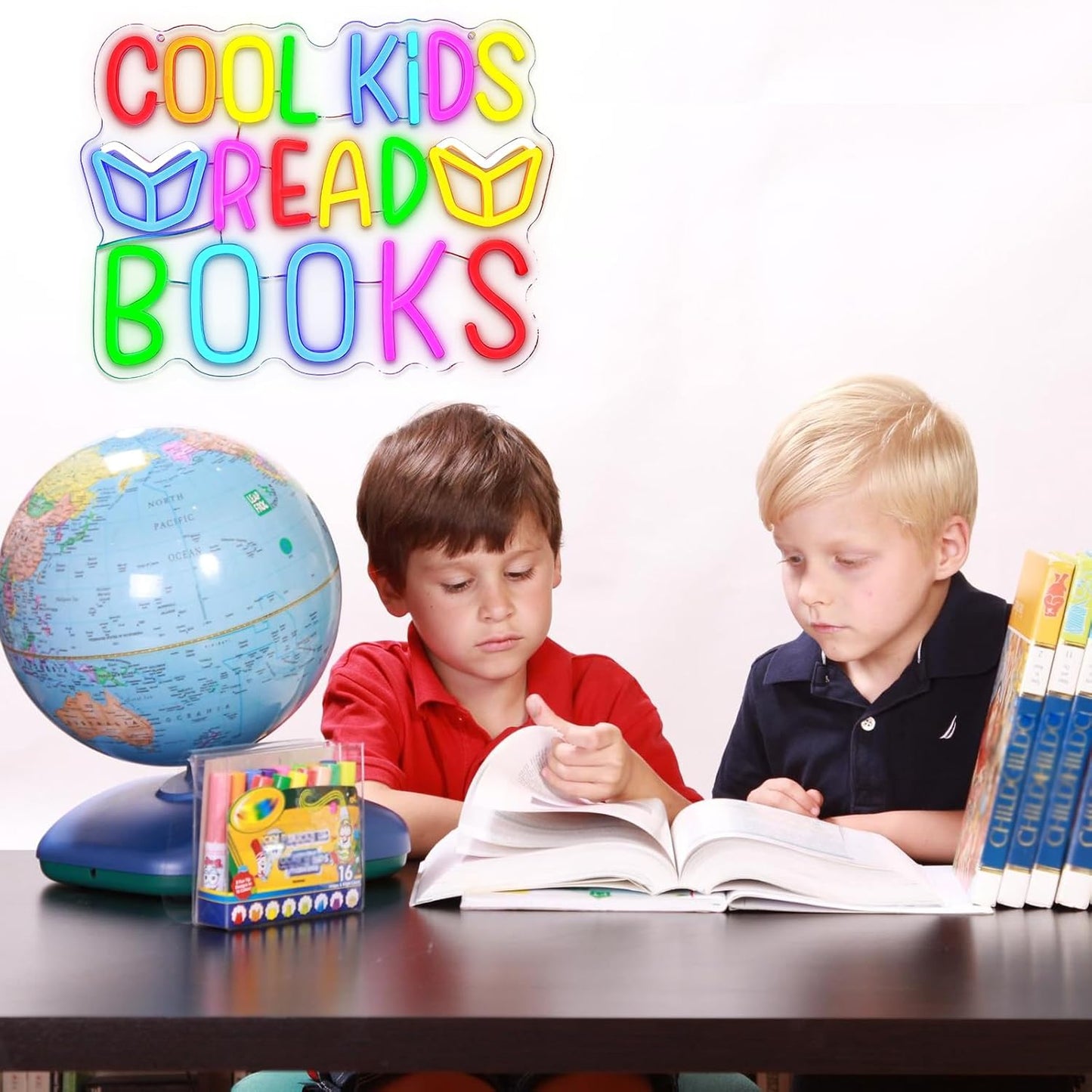 Cool Kids Read Books Neon Sign