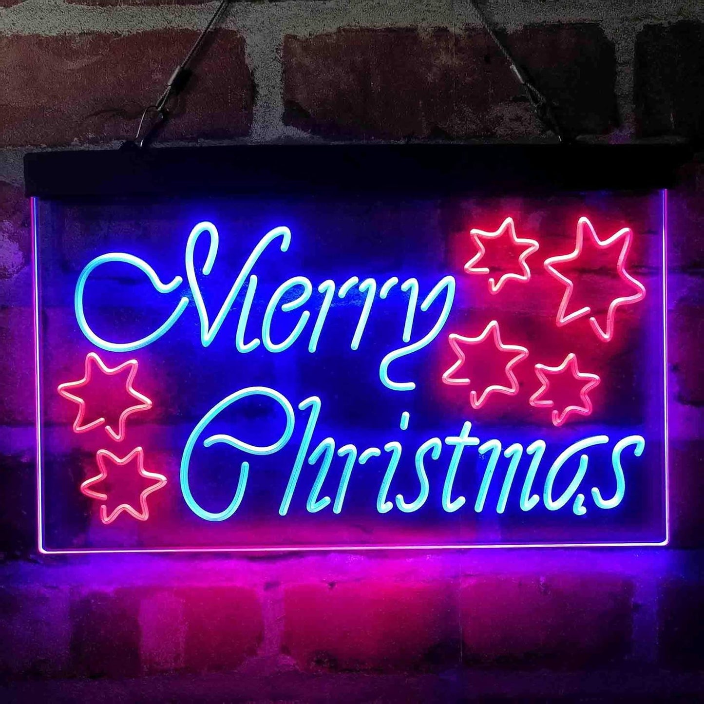 "Merry Christmas Stars" Neon Sign