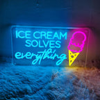 "Ice Cream Solves Everything" Neon Sign