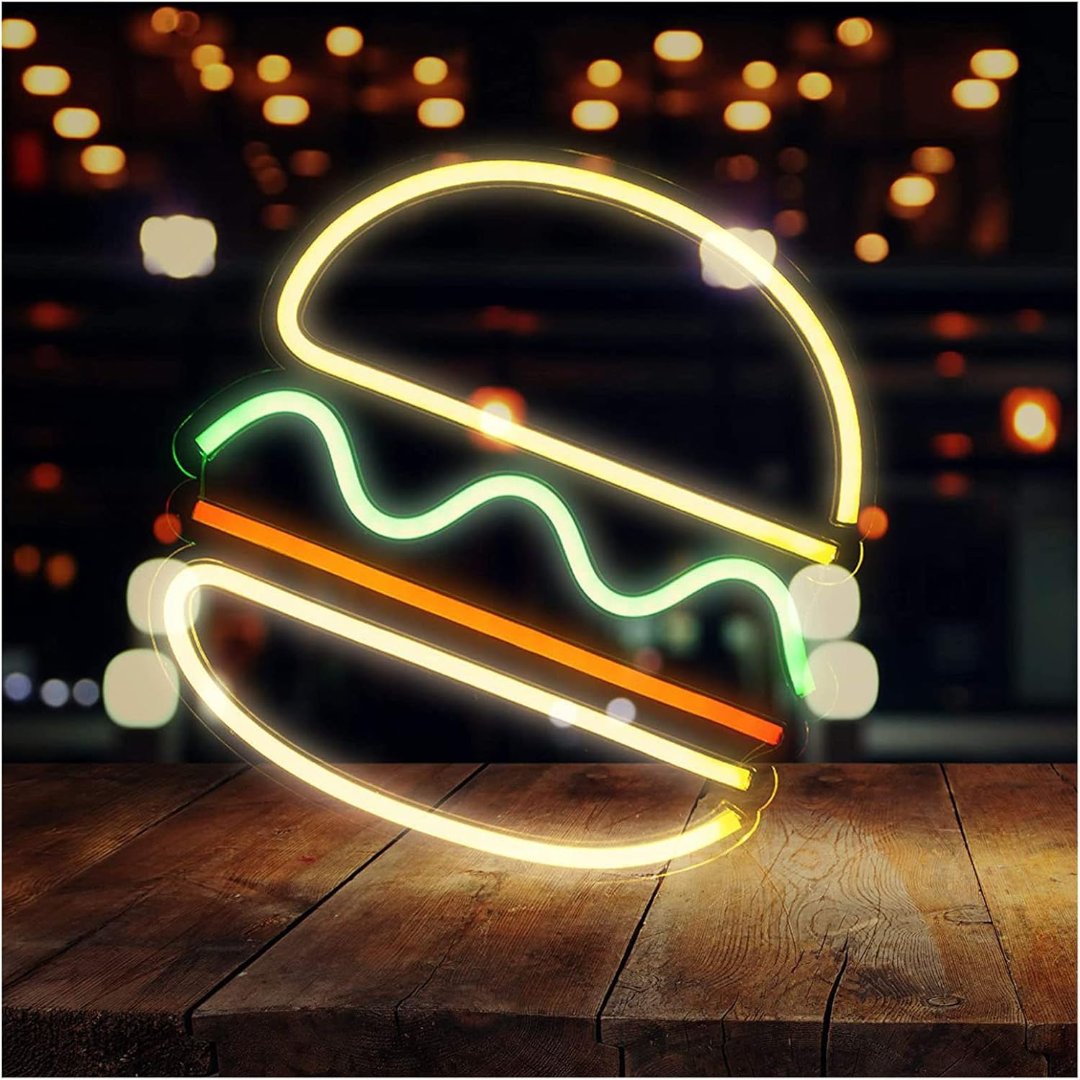 Burger Neon Sign Restaurant Led Light