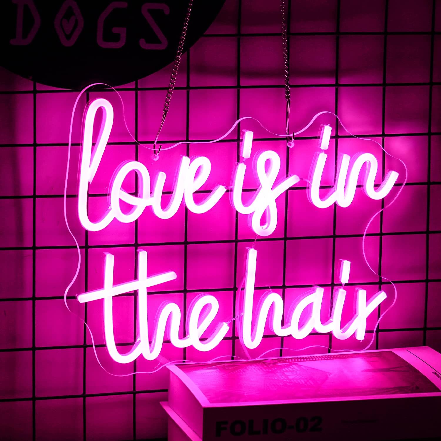 Love Is In The Hair Sign Barber Shop Neon Sign