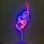 "Abstract Two Faces" Neon Sign