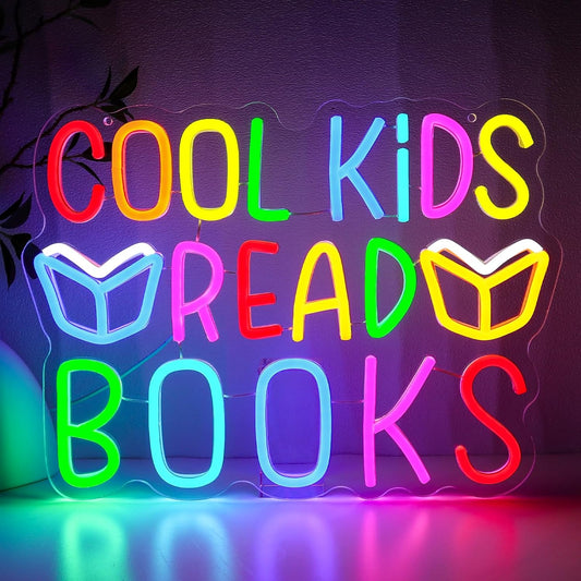 Cool Kids Read Books Neon Sign