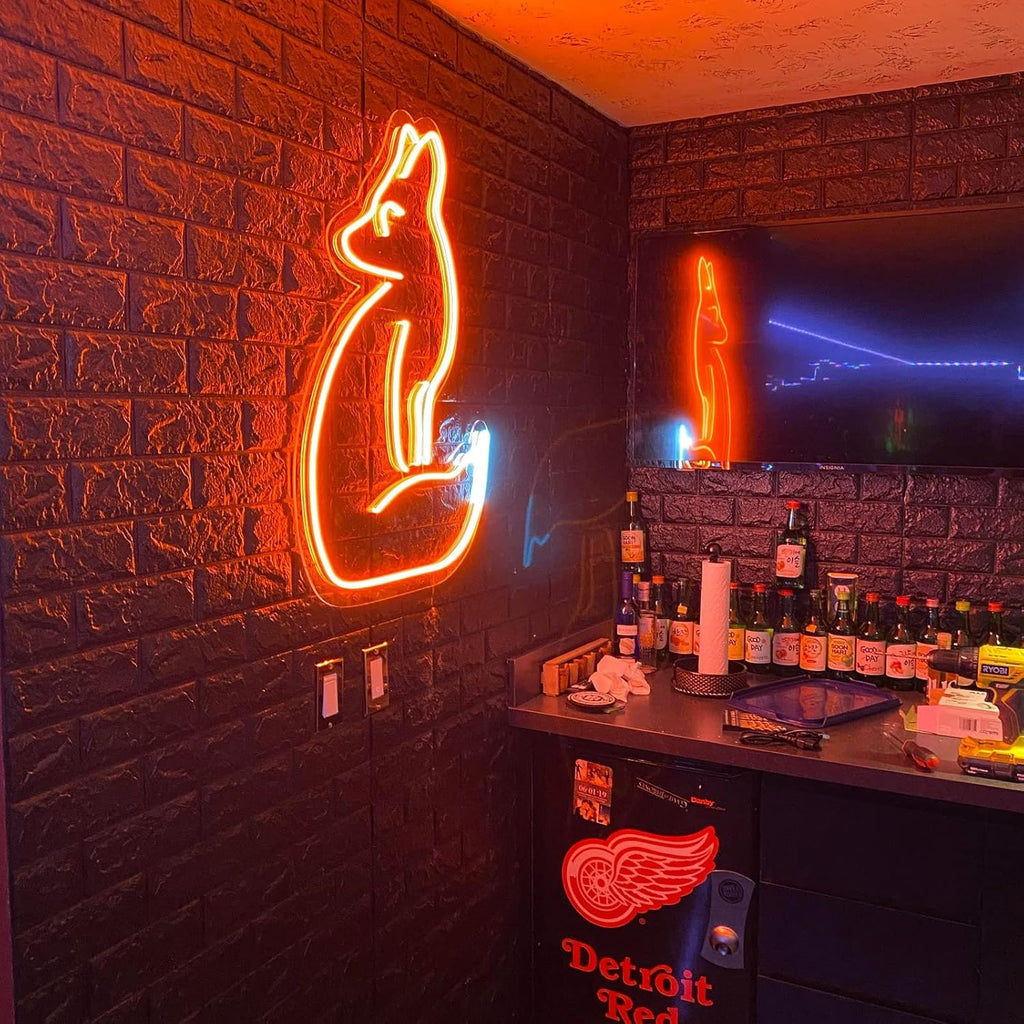 Orange Fox Neon Sign