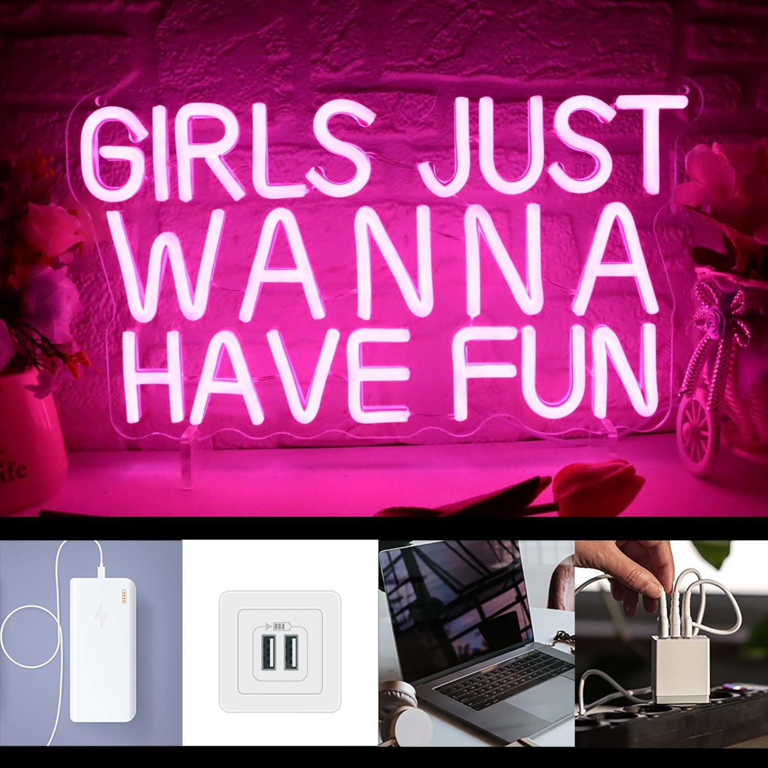 Girls Just Wanna Have Fun Neon Sign Party Girl Led Light