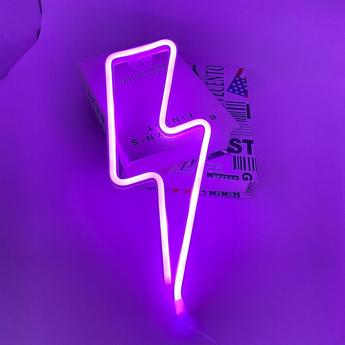 Lightning Shape Purple Neon Sign