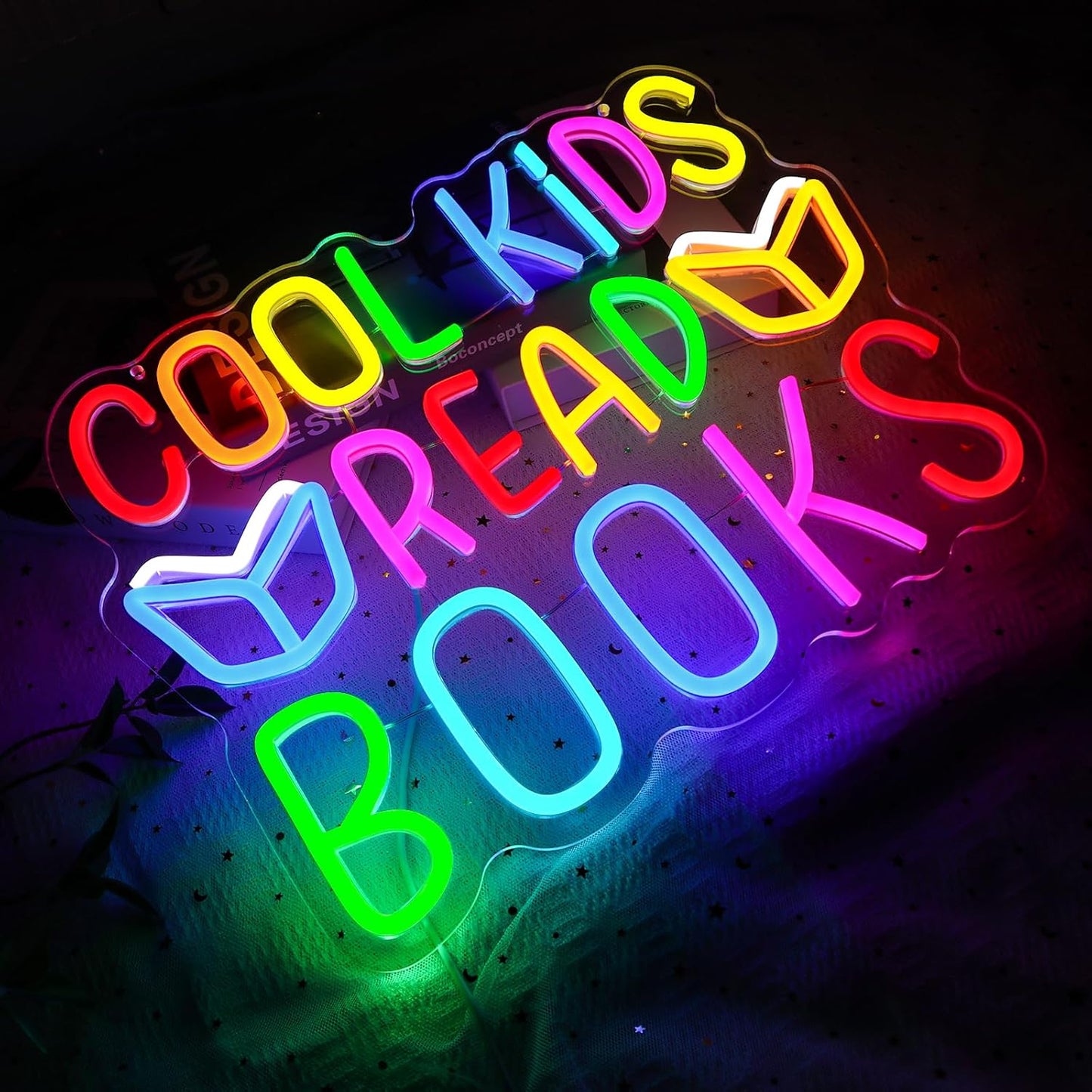 Cool Kids Read Books Neon Sign