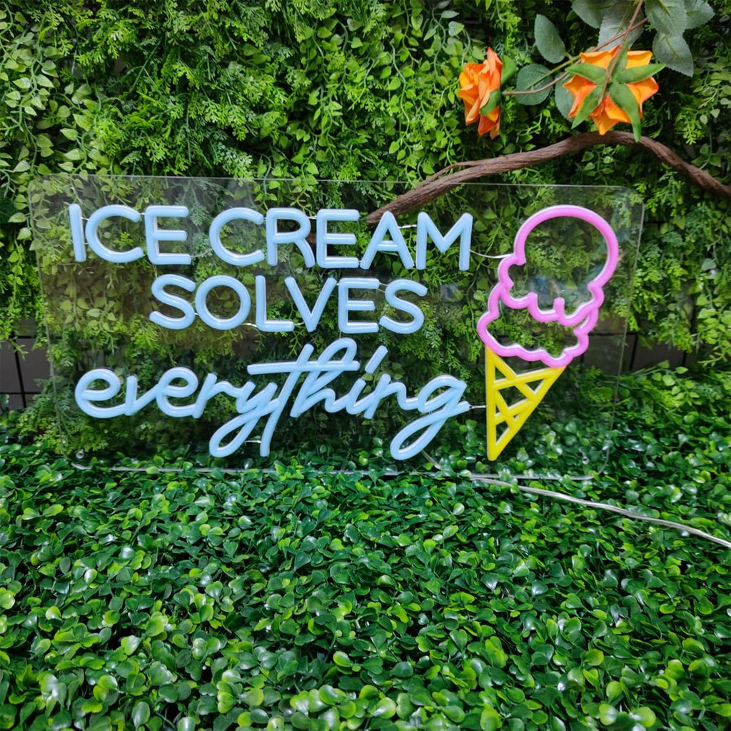 "Ice Cream Solves Everything" Neon Sign