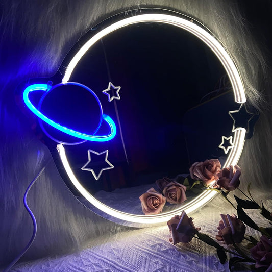 Planet Mirror Neon Light