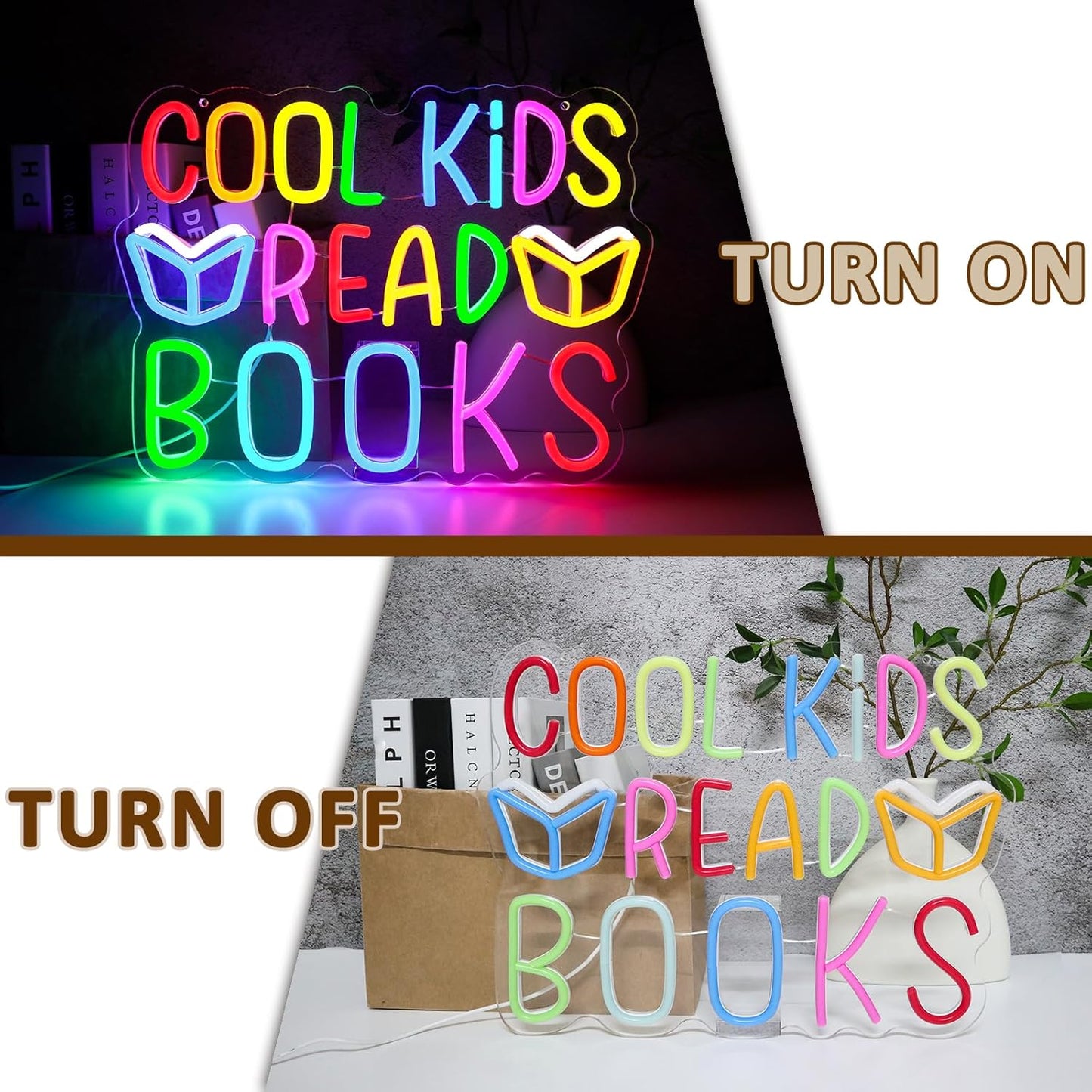 Cool Kids Read Books Neon Sign