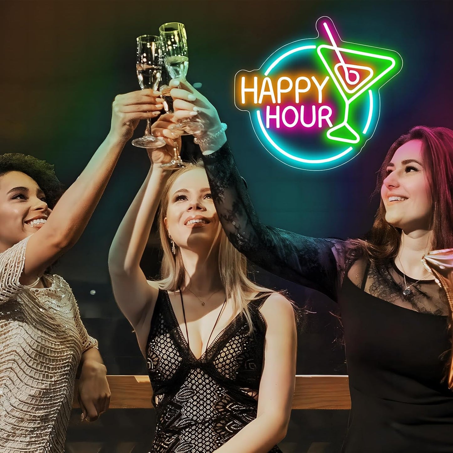 Happy Hour Neon Sign