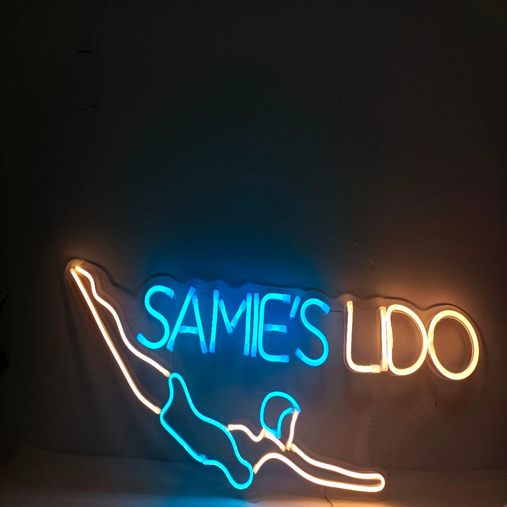 "Swimmer Swimming Diving Club Lido" Neon Sign