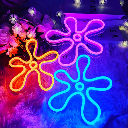 Neon Flower Wall Art