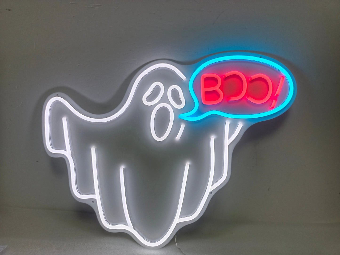 "Ghost Saying Boo Halloween" Neon Sign