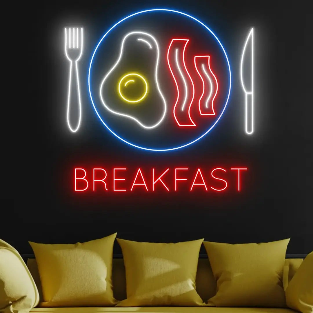 Breakfast Neon Sign Business Open Led Light