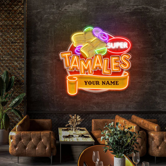 Custom Name Mexican Tamales Food Restaurant Led Neon Sign