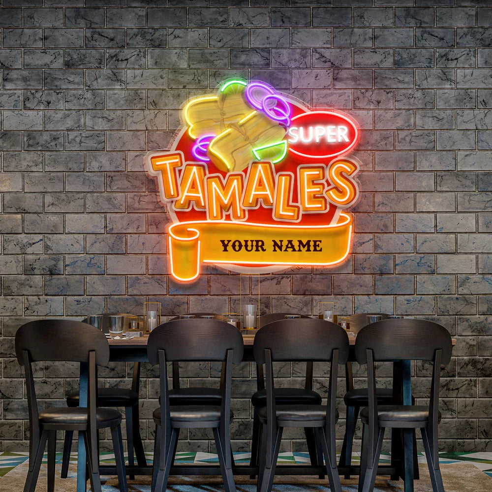 Custom Name Mexican Tamales Food Restaurant Led Neon Sign