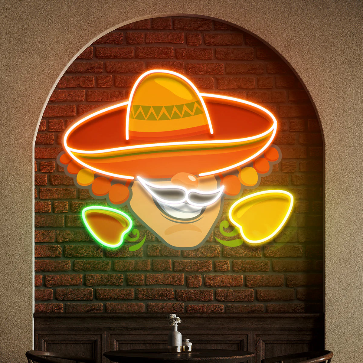 Mexico Logo Food Male Artwork Led Neon Sign