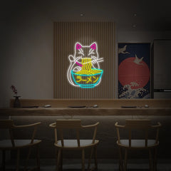 Japanese Noodles Ramen Cat Neon Sign