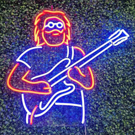 Faux Neon Guitarist