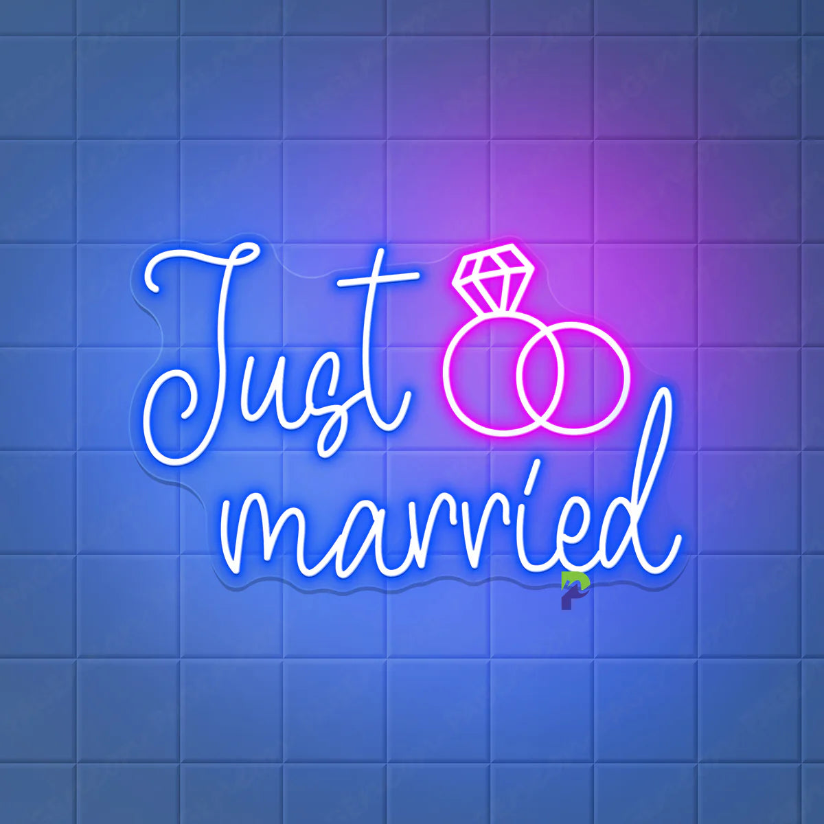 Just Married Neon Sign Diamond Ring Led Light For Wedding