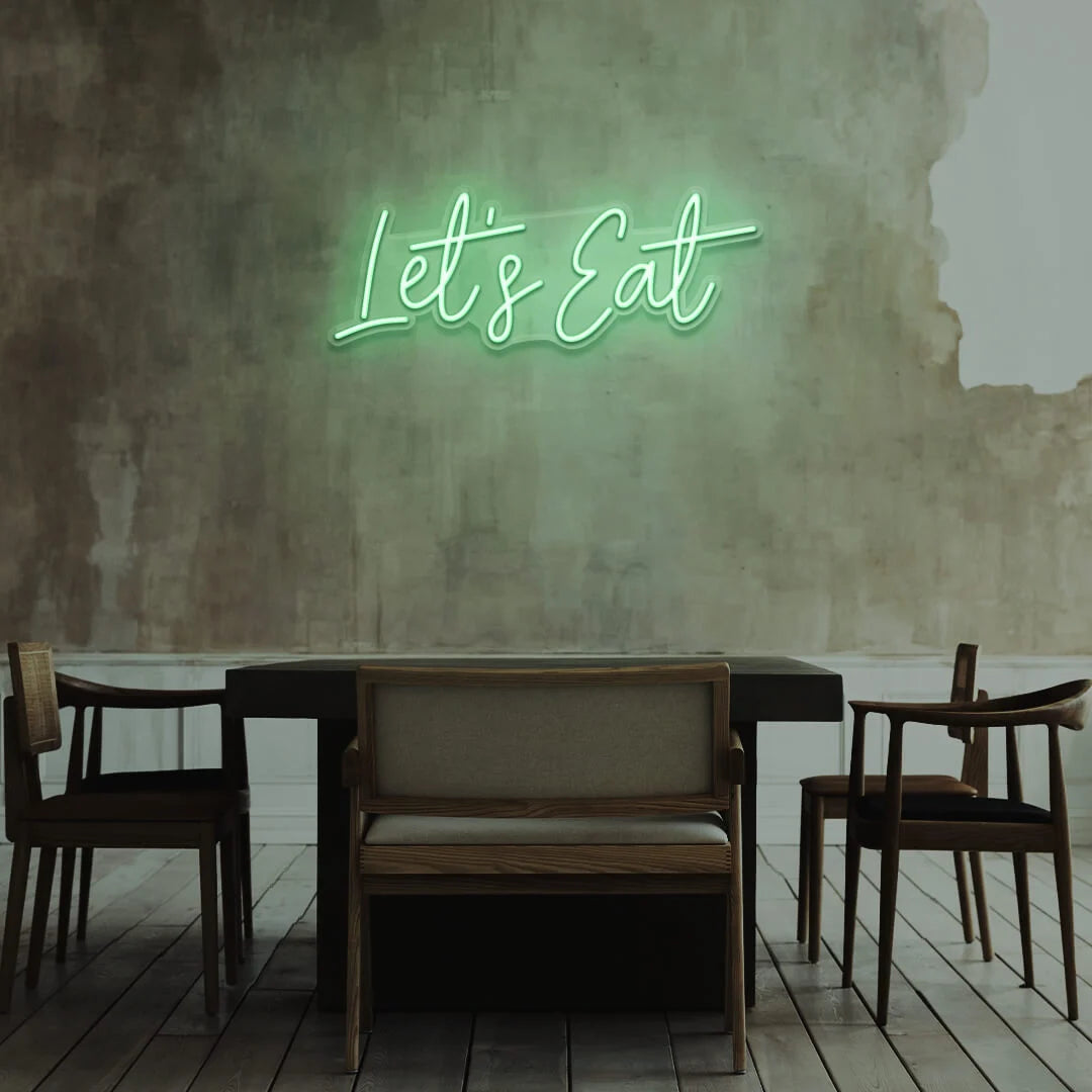 Let's Eat Neon Sign Led Light For Kitchen