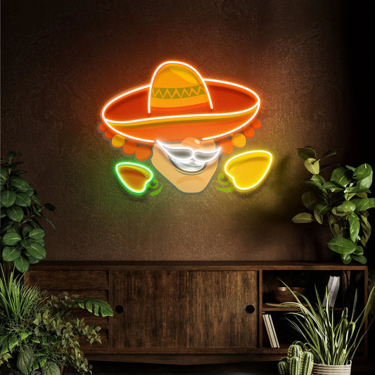 Mexico Logo Food Male Artwork Led Neon Sign