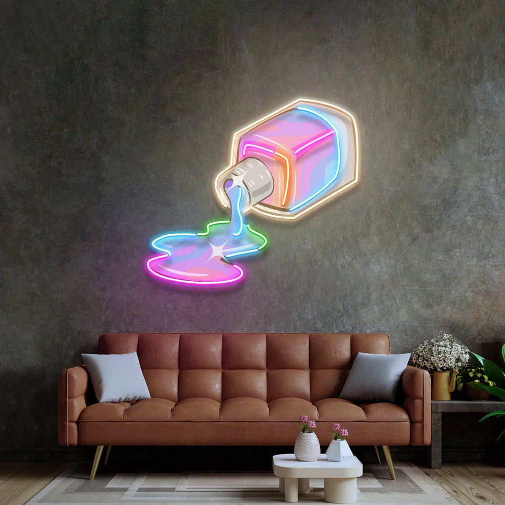 Nail Polish Spilling LED Neon Sign