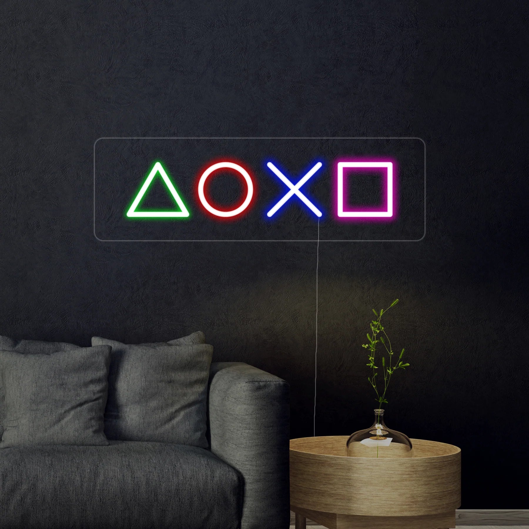 "Play Gaming Station Geometry" Neon Sign