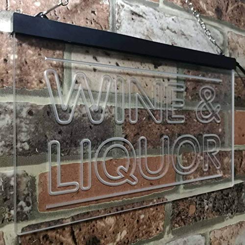 Neon Sign Liquor And Wine Simple Word Led Light For Bar