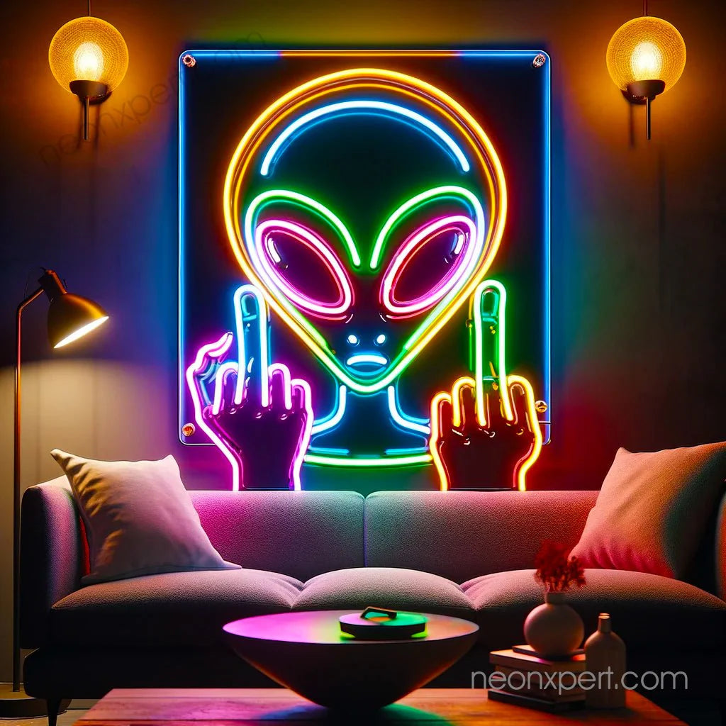 Alien Middle Finger LED Neon Sign