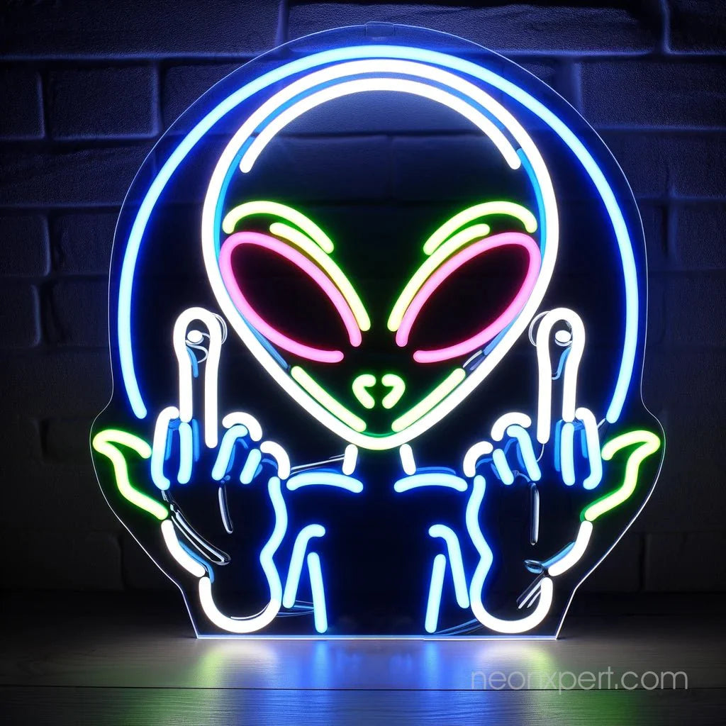 Alien Middle Finger LED Neon Sign