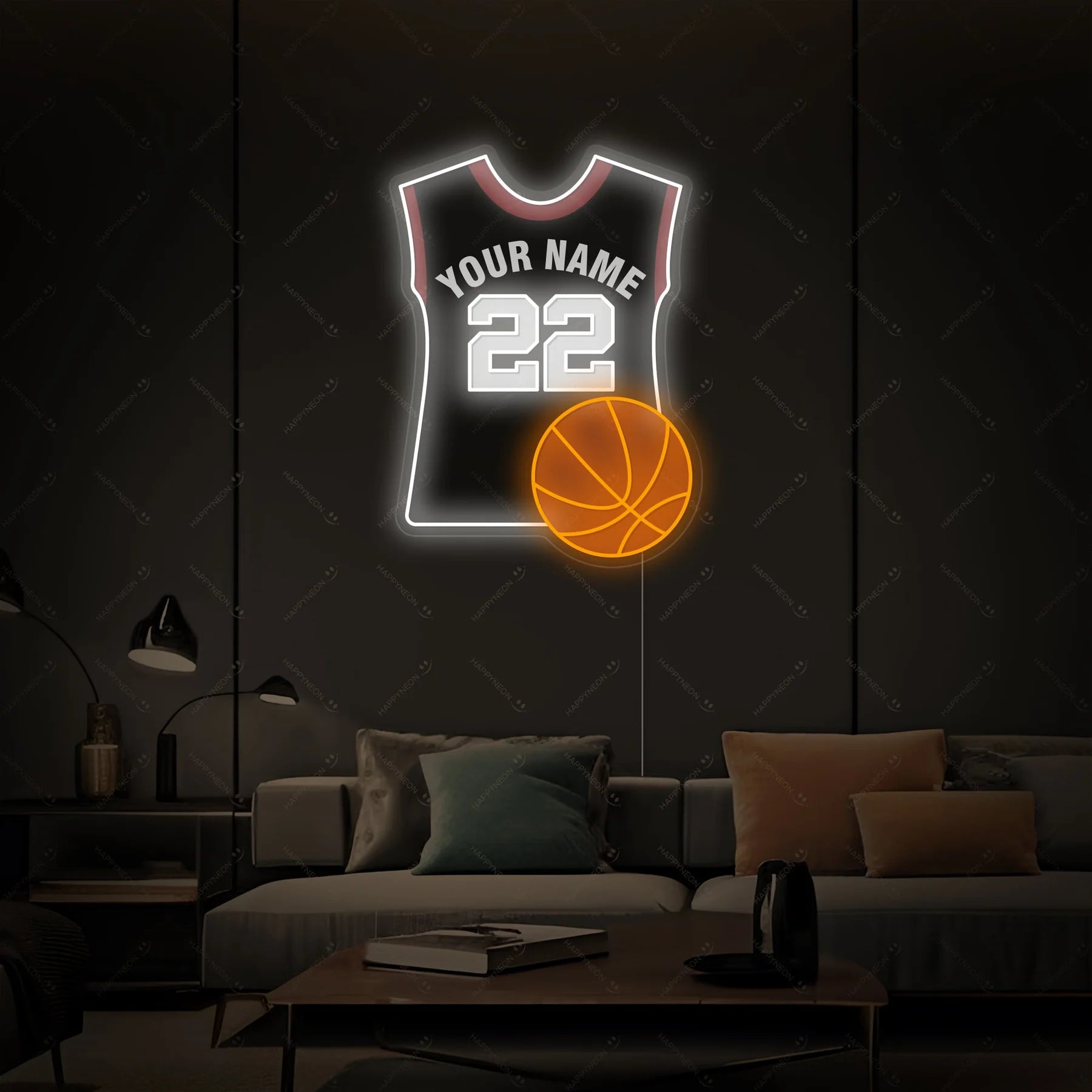 "Custom Basketball Jersey" Neon Sign