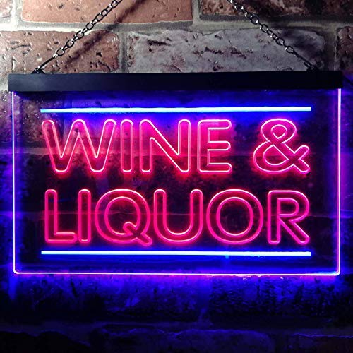 Neon Sign Liquor And Wine Simple Word Led Light For Bar