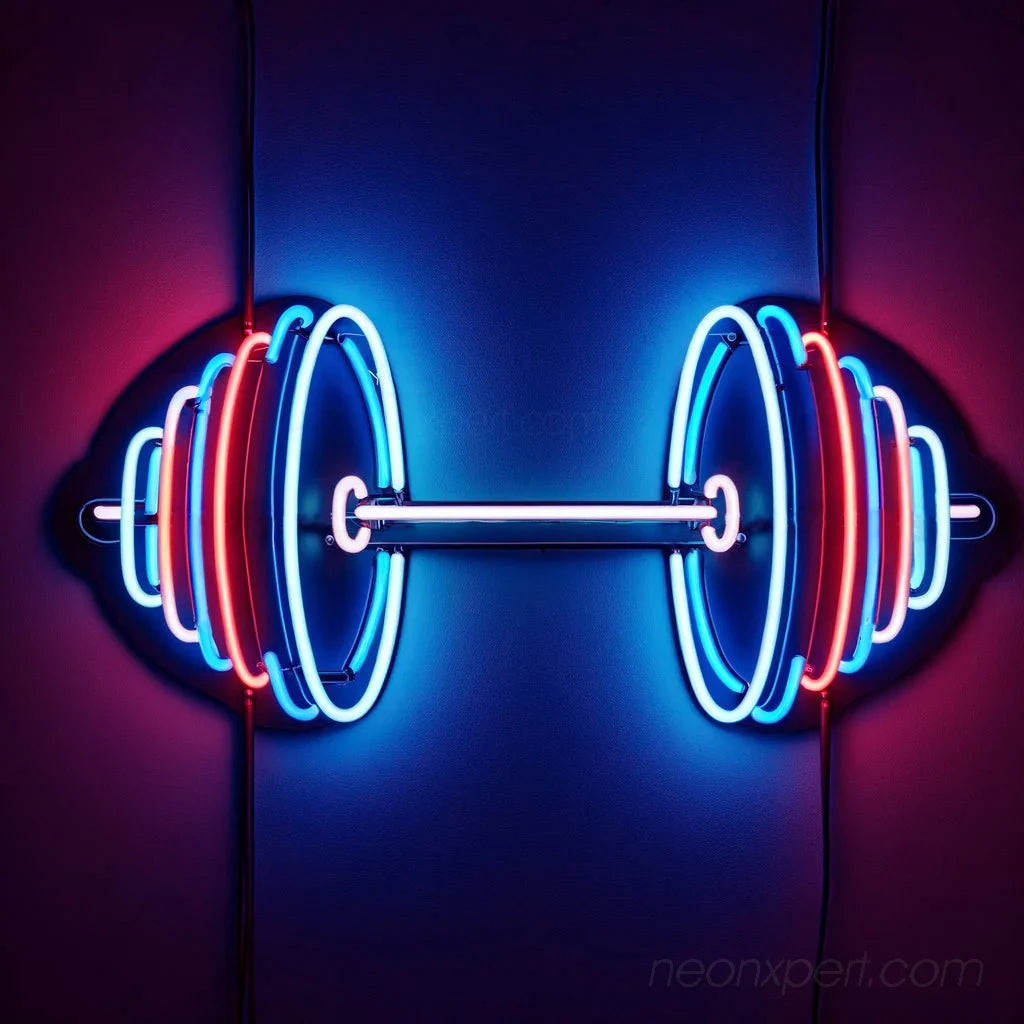 Dumbbell Neon Sign | LED Light Gym Decor