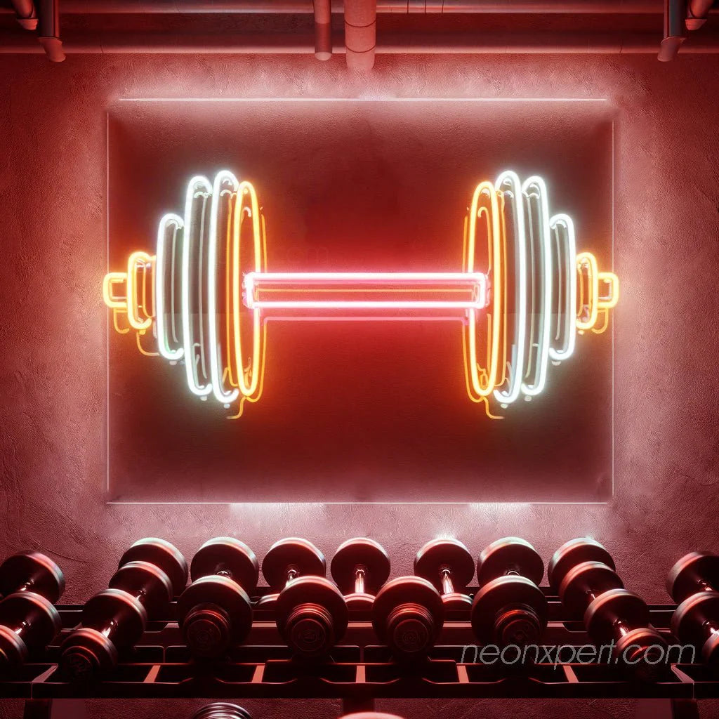 Dumbbell Neon Sign | LED Light Gym Decor