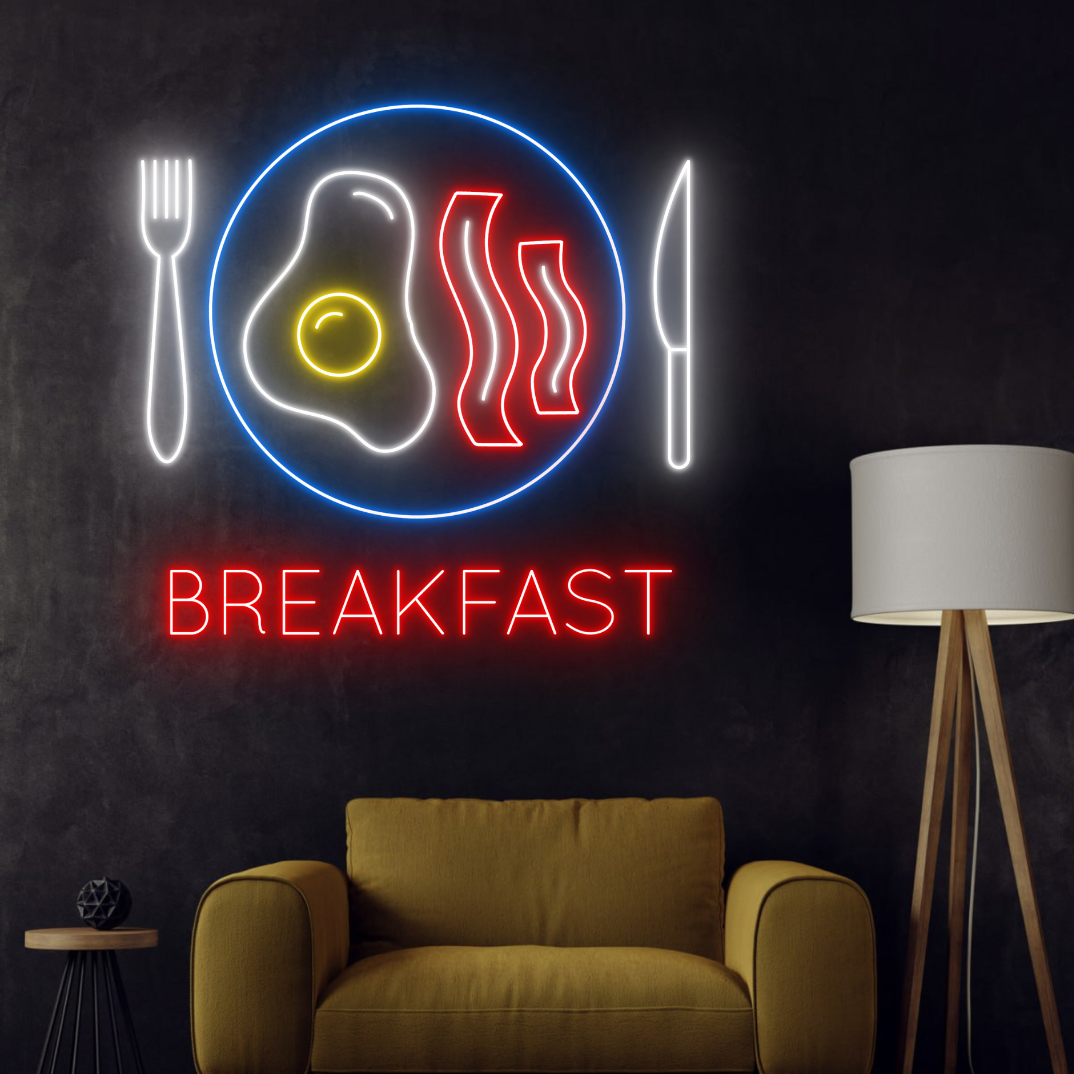 Breakfast Neon Sign Business Open Led Light