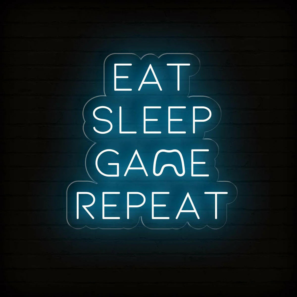 Eat Sleep Game Repeat Neon Sign