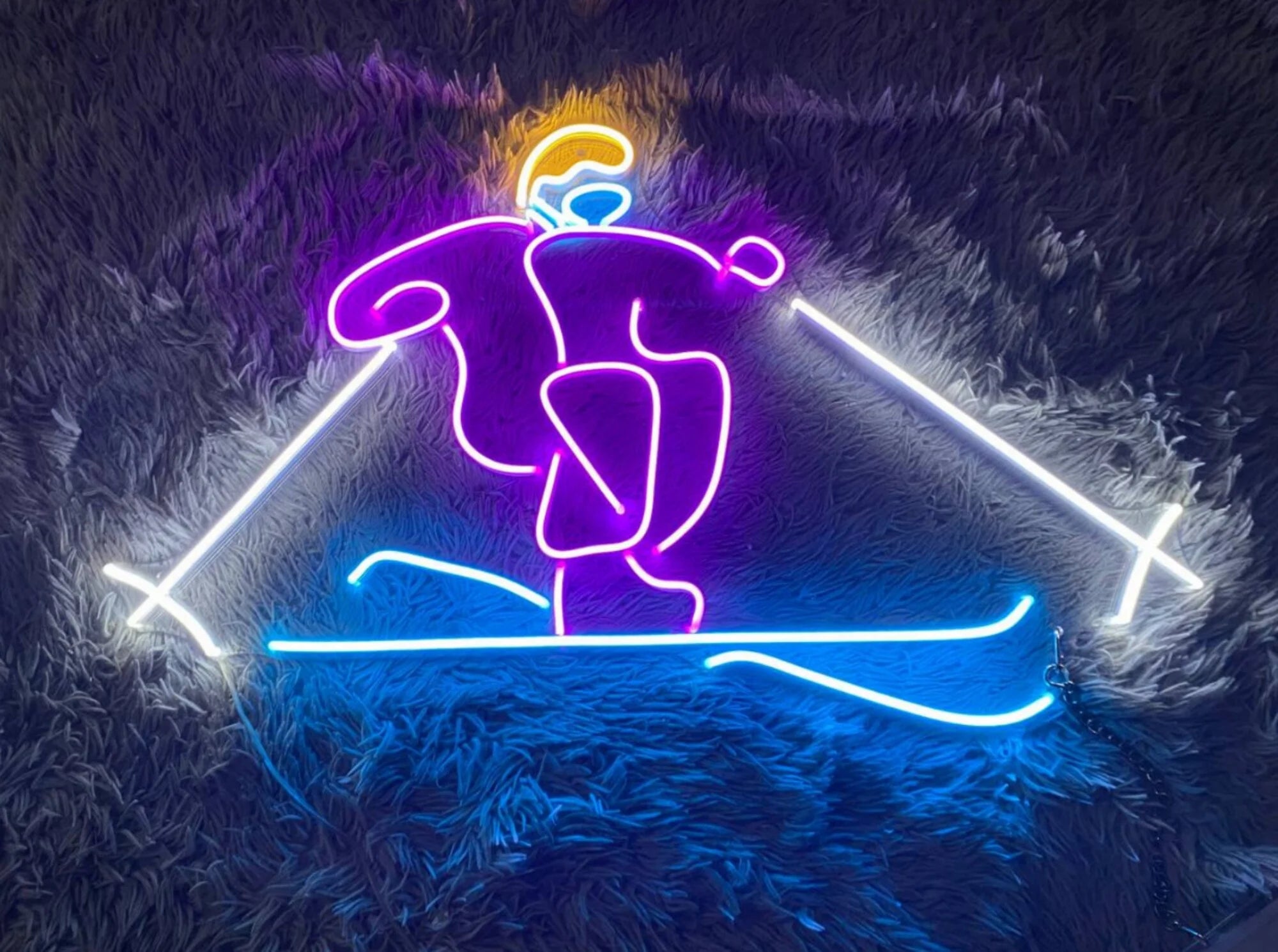 Skier Neon Sign