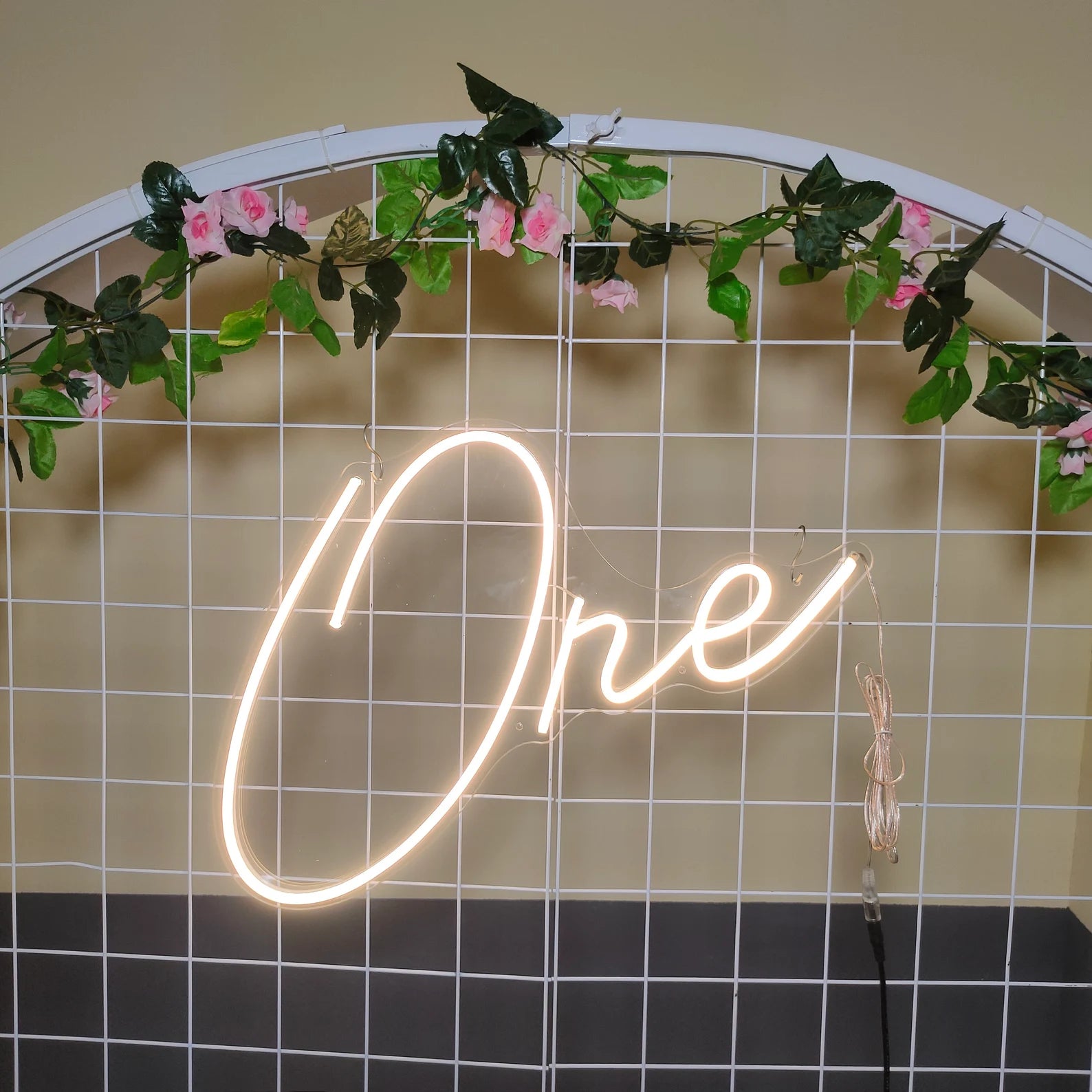 "One First Birthday Decor" Neon Sign