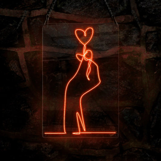 Korean Heart Neon Sign